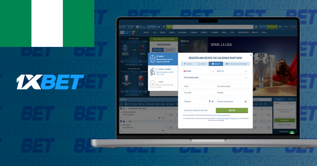 1xBet Nigeria App on PC